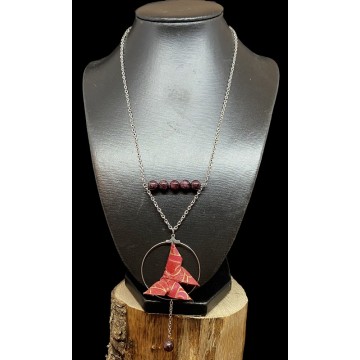 Collier Origami Freyja Grenat