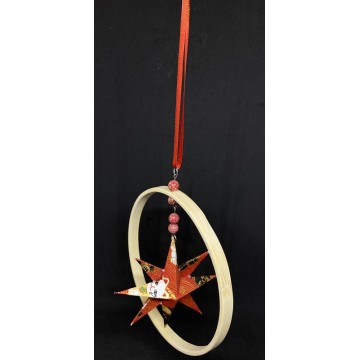 Mobile étoile origami rouge