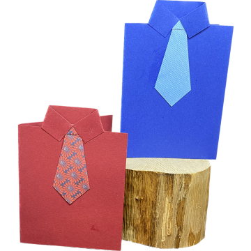 Carte ou faire-part avec une chemise et cravate en origami