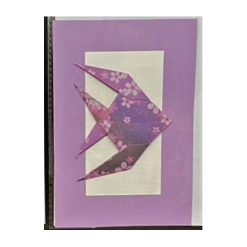 Carte ou faire-part avec un poisson en origami