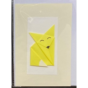 Carte ou faire-part avec un renard en origami
