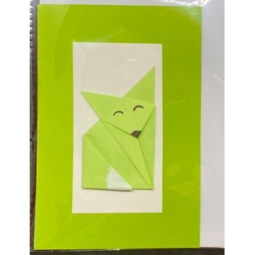 Carte ou faire-part avec un renard en origami