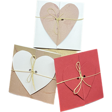 Faire-part 3 plis avec coeur en origami