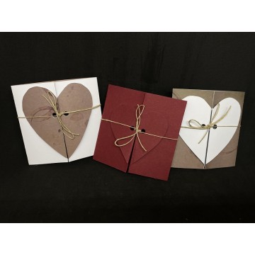 Faire-part 3 plis avec coeur en origami