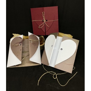 Faire-part 3 plis avec coeur en origami